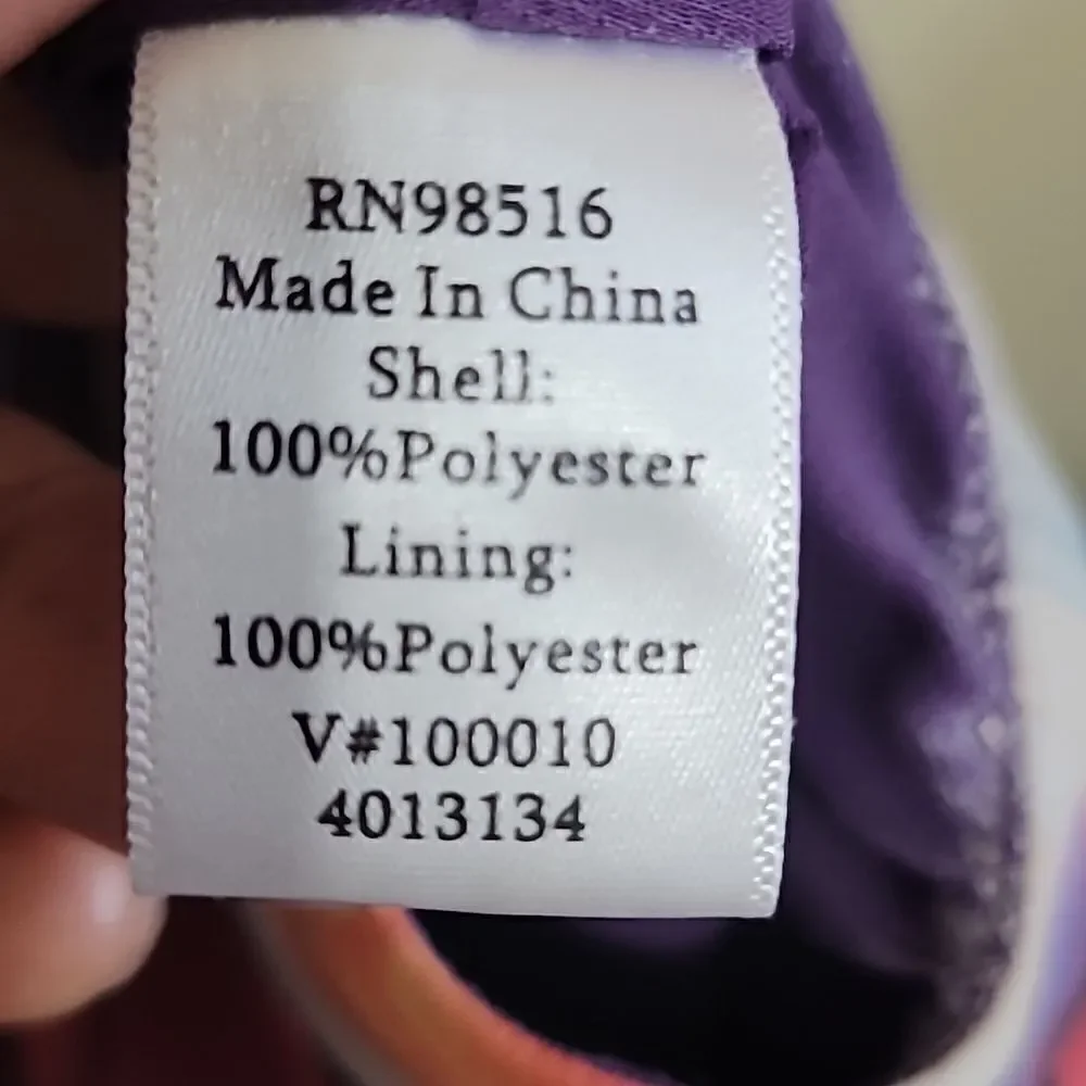 Coldwater Creek Purple Multicolored Floral Print V-neck Dress Sz 6 - Picture 9 of 10